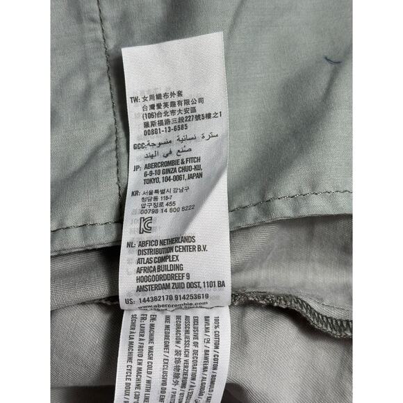 Abercrombie & Fitch Jacket Womens Large Gray Camo Field Utility Military Cotton - Picture 4 of 7